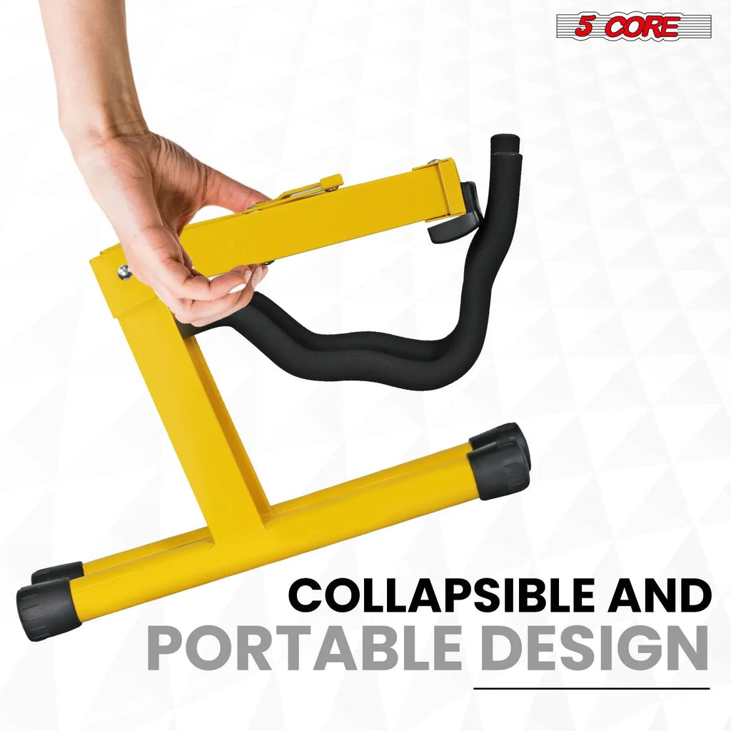 5 Core Guitar Stand A Frame w Soft Foam Arm Non Slip Rubber for Acoustic Electric Bass - HONORABLE VETERANS SOLUTIONS
