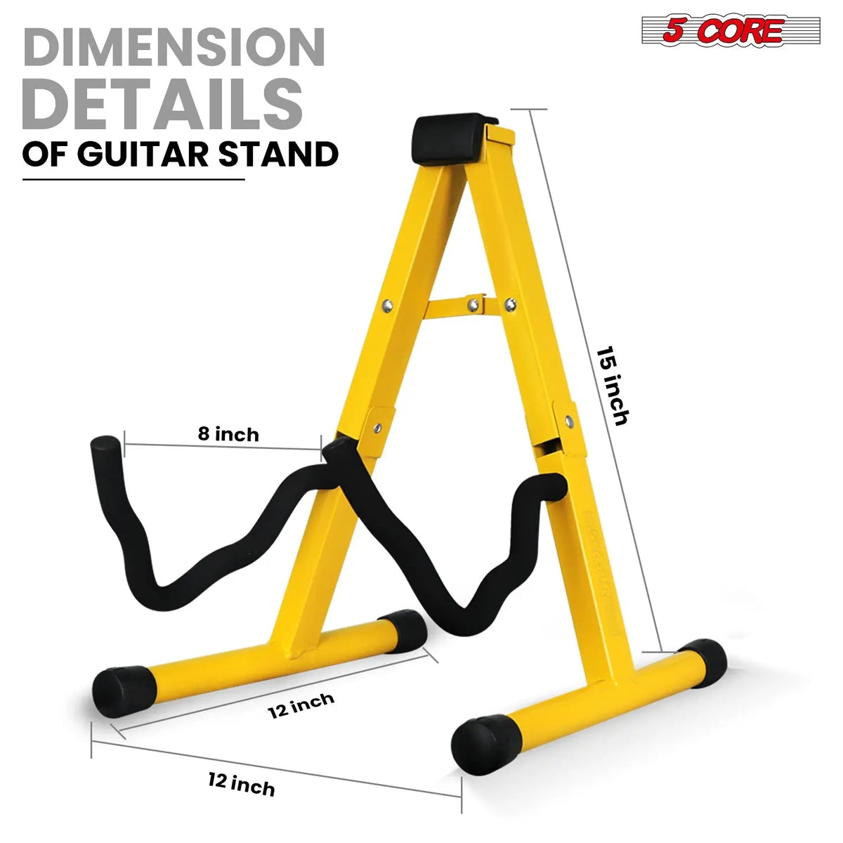 5 Core Guitar Stand A Frame w Soft Foam Arm Non Slip Rubber for Acoustic Electric Bass - HONORABLE VETERANS SOLUTIONS