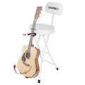 5 Core Guitar Stool w Backrest 3.15" Padded Chair Foldable Music Seat Built in Foot Rest Guitar Stand - HONORABLE VETERANS SOLUTIONS