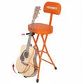 5 Core Guitar Stool w Backrest 3.15" Padded Chair Foldable Music Seat Built in Foot Rest Guitar Stand - HONORABLE VETERANS SOLUTIONS