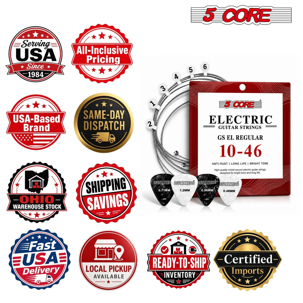 5 Core Guitar Strings Nickel Plated Acoustic Electric Guitar String Set w Picks - HONORABLE VETERANS SOLUTIONS