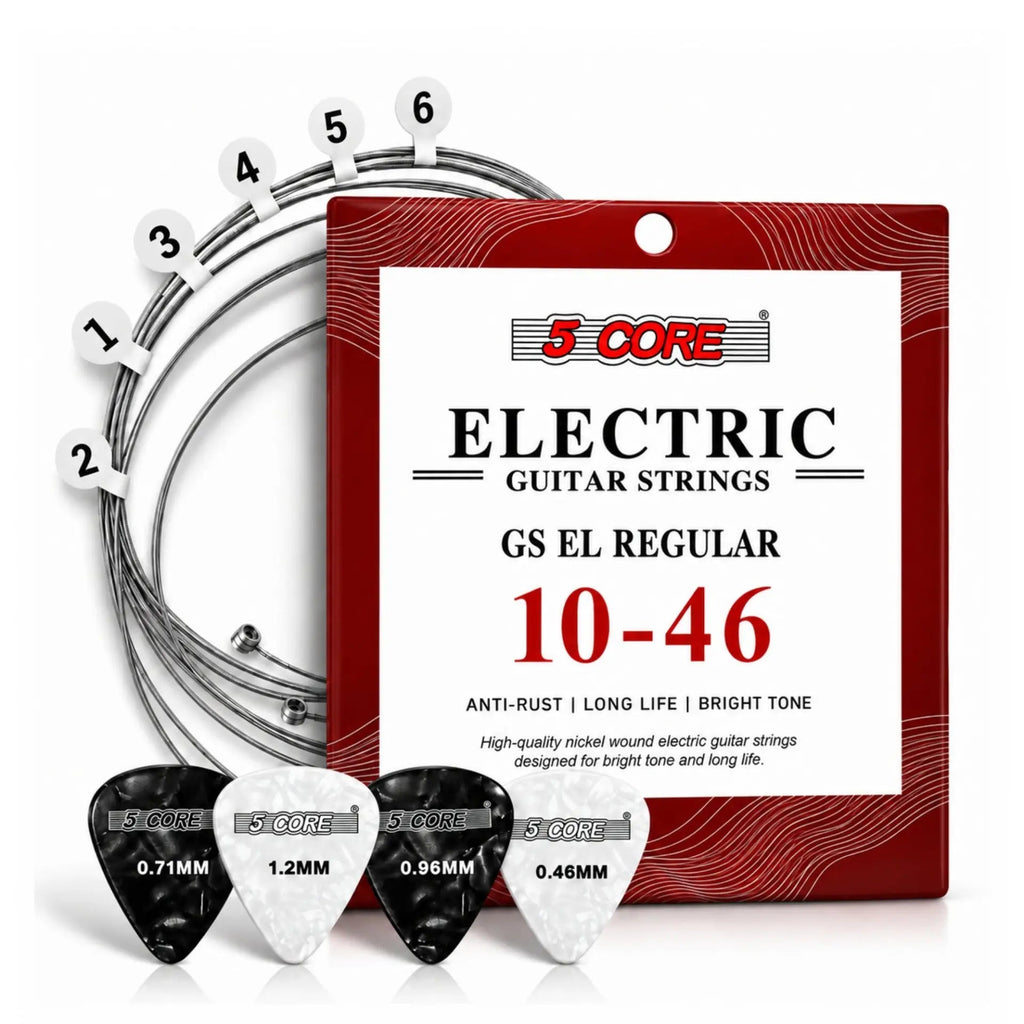 5 Core Guitar Strings Nickel Plated Acoustic Electric Guitar String Set w Picks - HONORABLE VETERANS SOLUTIONS