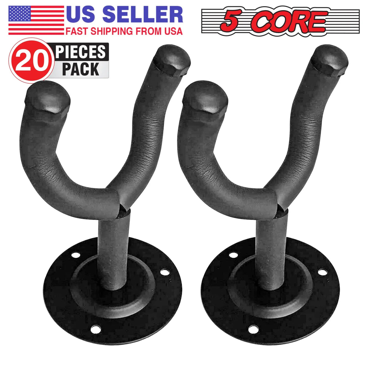 5 Core Guitar Wall Mount 3Pc Wall Mount for Classical Electric Acoustic Bass Guitars for Home Studio - HONORABLE VETERANS SOLUTIONS