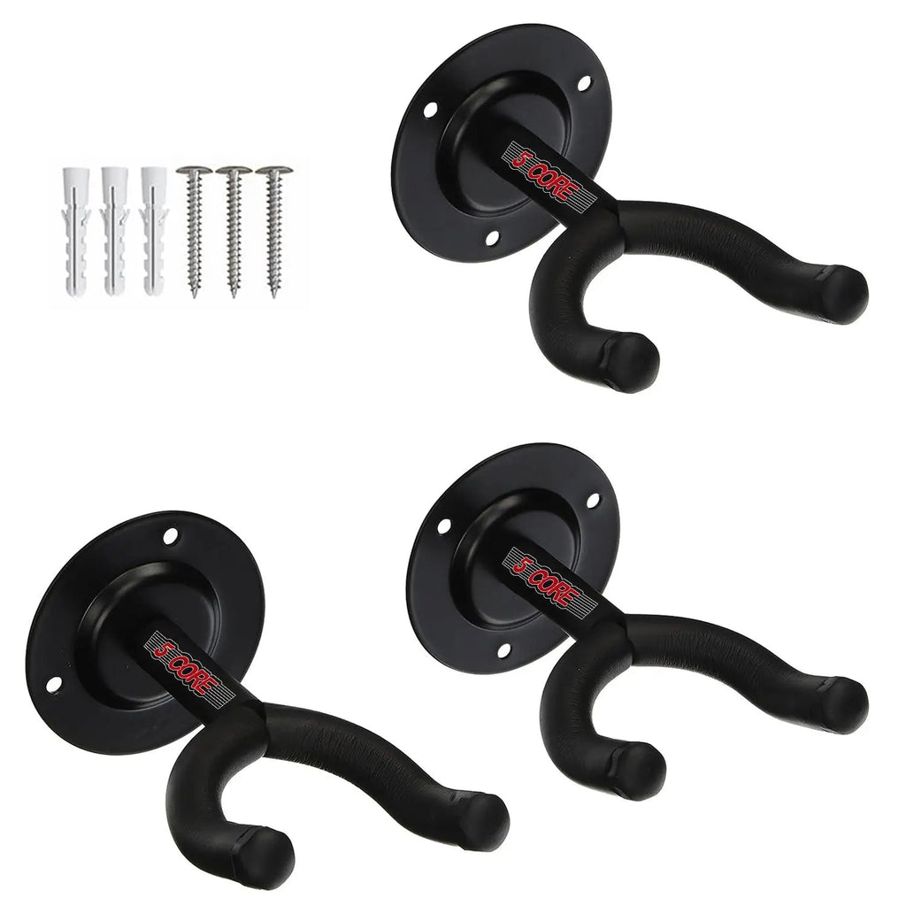 5 Core Guitar Wall Mount 3Pc Wall Mount for Classical Electric Acoustic Bass Guitars for Home Studio - HONORABLE VETERANS SOLUTIONS