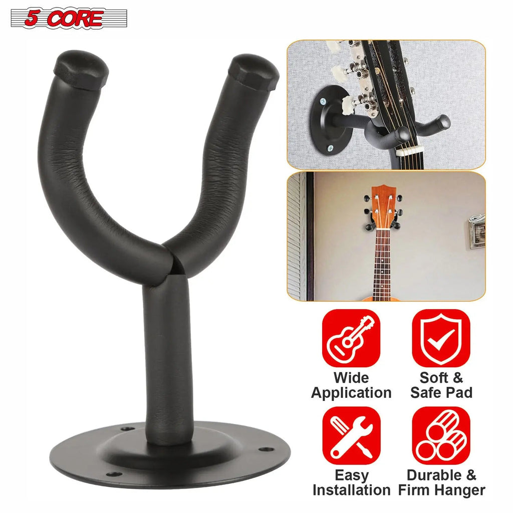 5 Core Guitar Wall Mount 3Pc Wall Mount for Classical Electric Acoustic Bass Guitars for Home Studio - HONORABLE VETERANS SOLUTIONS