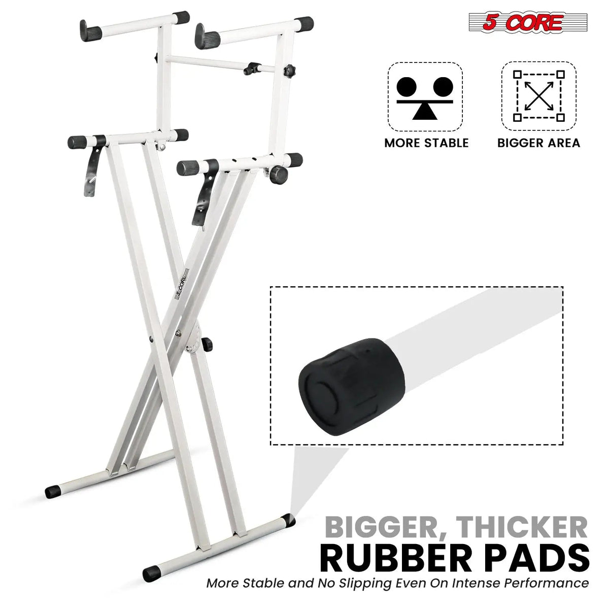 5 Core Keyboard Stand 2 Tier Doubled X Shape Adjustable Heavy Duty Key Board DJ Controller Stands - HONORABLE VETERANS SOLUTIONS