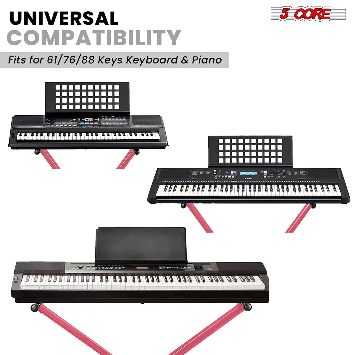 5 Core Keyboard Stand Dual X Shape Adjustable Foldable Portable Key Board DJ Controller Stands - HONORABLE VETERANS SOLUTIONS