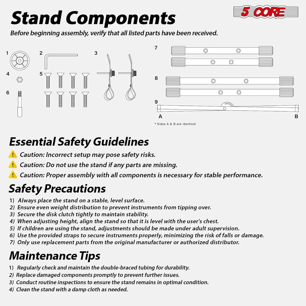 5 Core Keyboard Stand Dual X Shape Adjustable Foldable Portable Key Board DJ Controller Stands - HONORABLE VETERANS SOLUTIONS