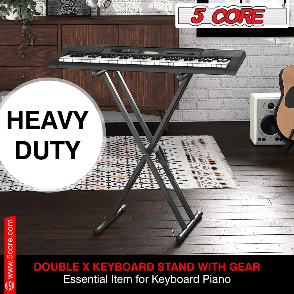 5 Core Keyboard Stand Dual X Shape Gear Adjustable Foldable Portable Key Board DJ Controller Stands - HONORABLE VETERANS SOLUTIONS