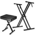 5 Core Keyboard Stand Piano Bench Combo Adjustable Key Board Stands 3" Padded Musician Chair Set - HONORABLE VETERANS SOLUTIONS