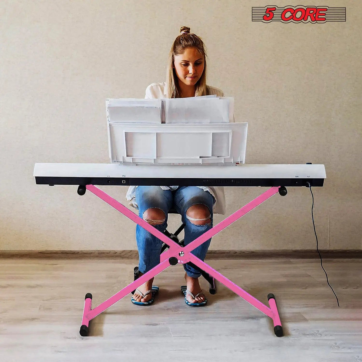 5 Core Keyboard Stand X Shape Height Adjustable Foldable Portable Key Board DJ Controller Stands - HONORABLE VETERANS SOLUTIONS