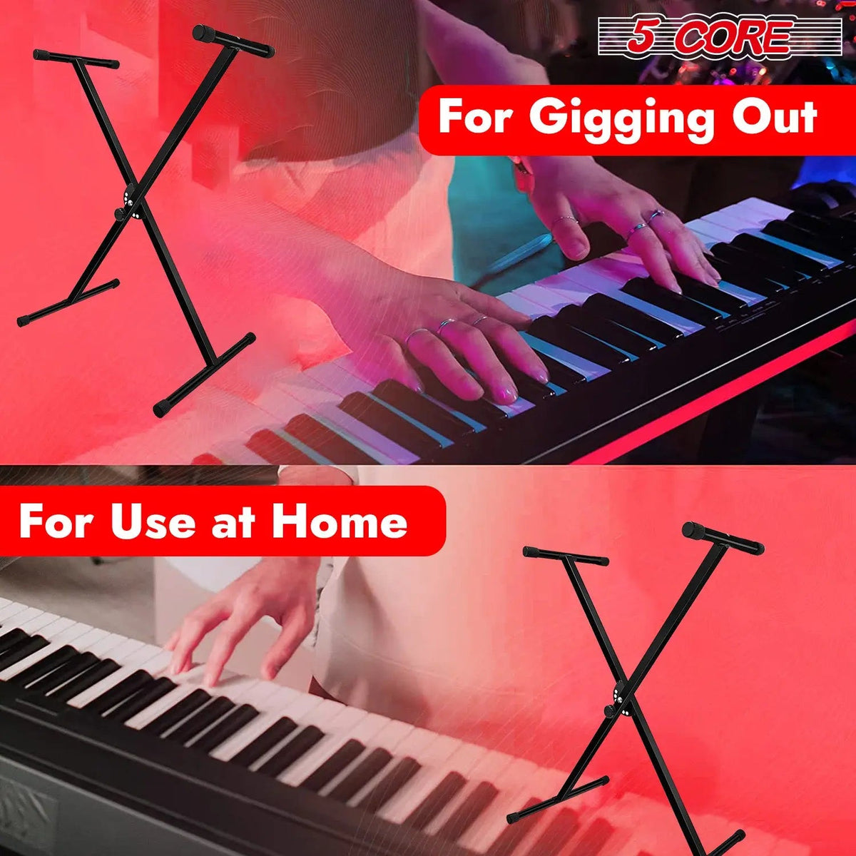 5 Core Keyboard Stand X Shape Height Adjustable Foldable Portable Key Board DJ Controller Stands - HONORABLE VETERANS SOLUTIONS