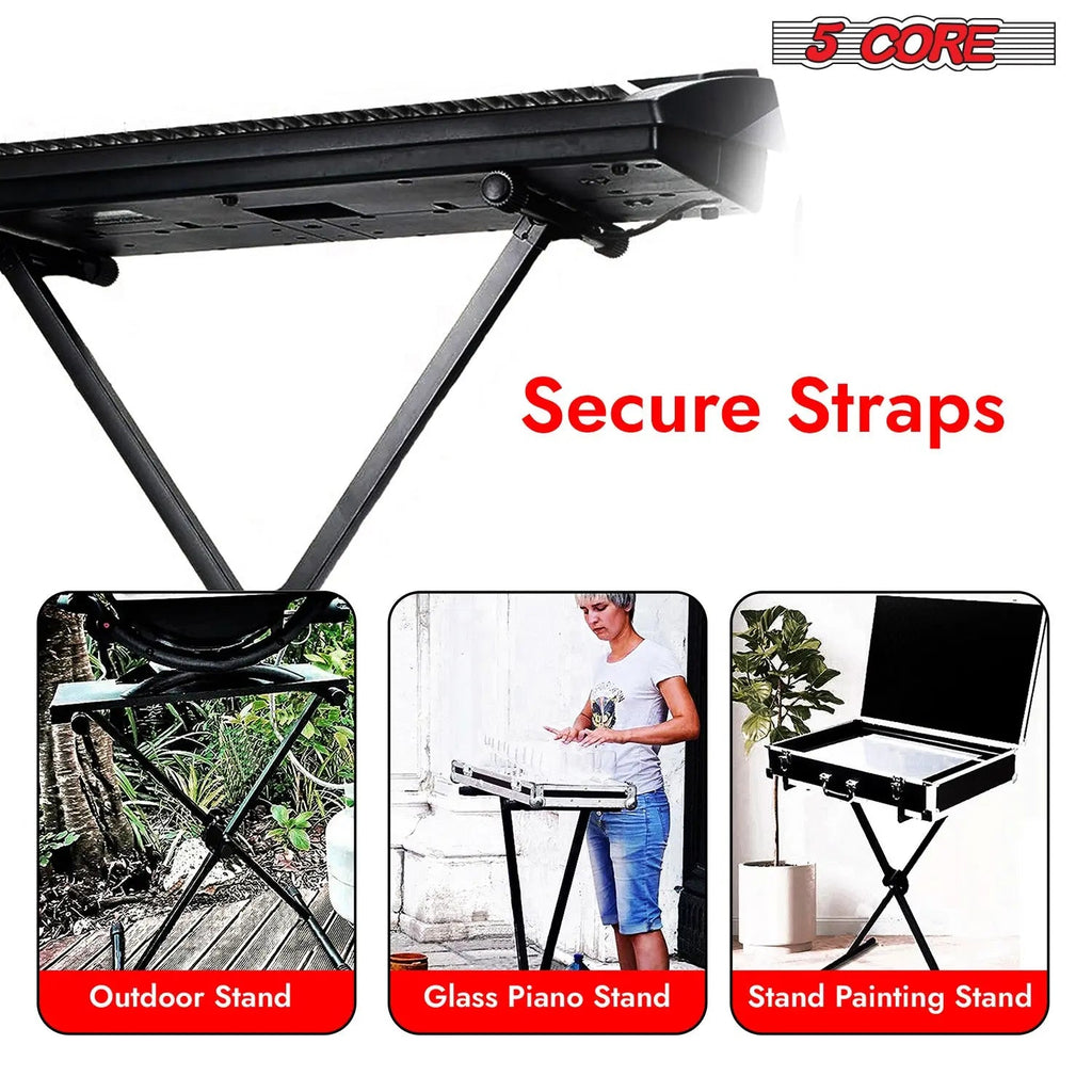 5 Core Keyboard Stand X Shape Height Adjustable Foldable Portable Key Board DJ Controller Stands - HONORABLE VETERANS SOLUTIONS