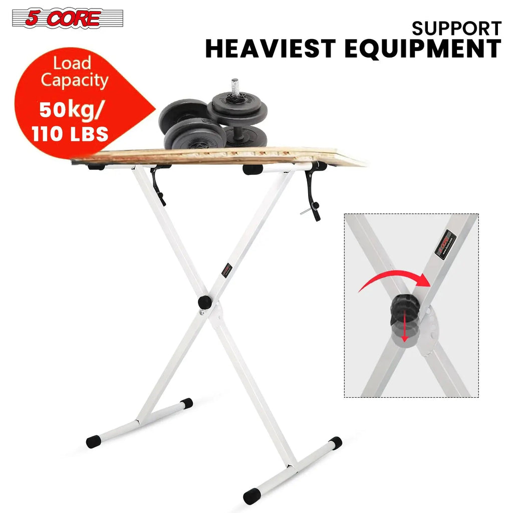 5 Core Keyboard Stand X Shape Height Adjustable Foldable Portable Key Board DJ Controller Stands - HONORABLE VETERANS SOLUTIONS