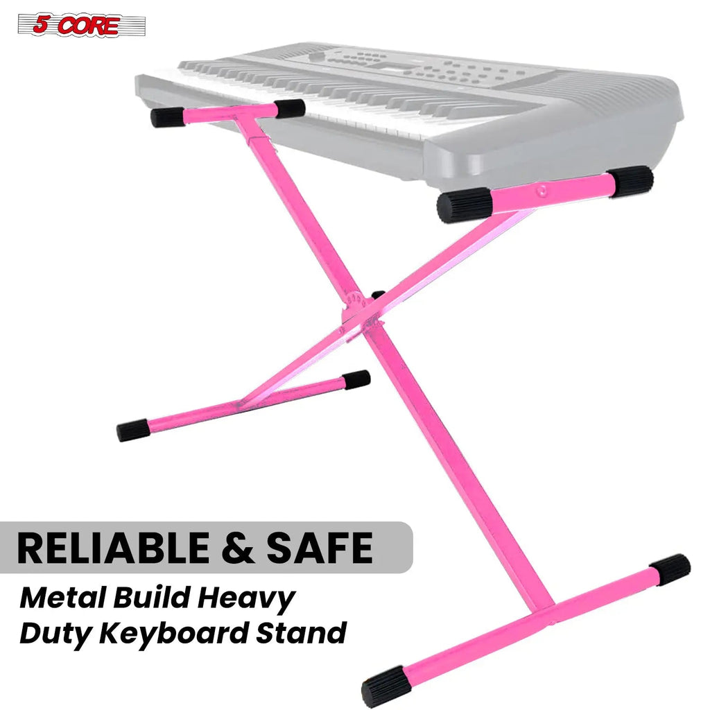 5 Core Keyboard Stand X Shape Height Adjustable Foldable Portable Key Board DJ Controller Stands - HONORABLE VETERANS SOLUTIONS