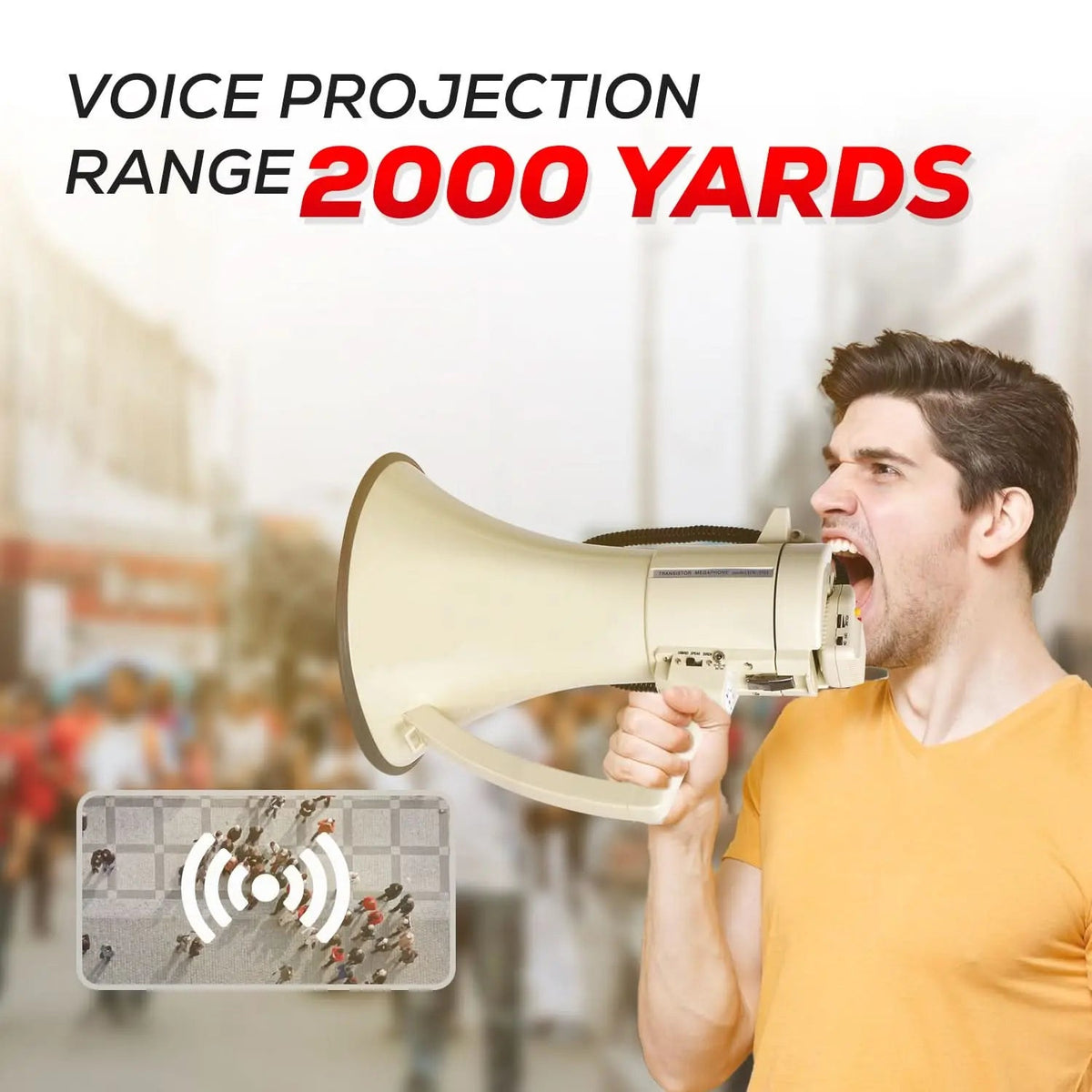 5 Core Megaphone 100W Bull Horn Professional PA Speaker w 2000 Yards Range Loud Siren Voice Amp - HONORABLE VETERANS SOLUTIONS