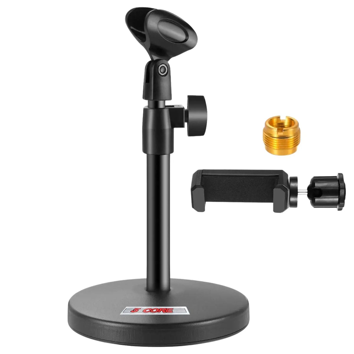 5 Core Mic Stand 3 in 1 Desktop Microphone Stands Adjustable Table Microfono Holder w Phone Clamp - HONORABLE VETERANS SOLUTIONS