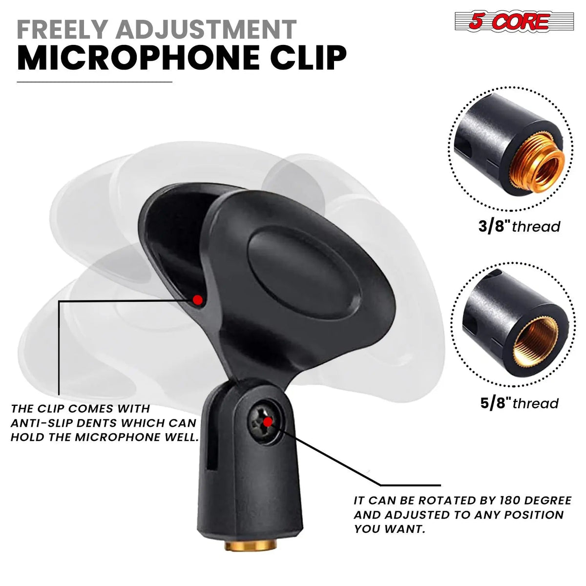 5 Core Mic Stand 3 in 1 Desktop Microphone Stands Adjustable Table Microfono Holder w Phone Clamp - HONORABLE VETERANS SOLUTIONS