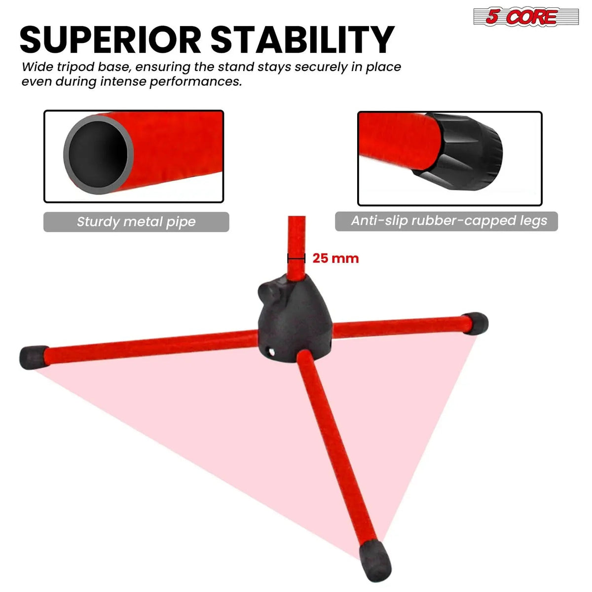 5 Core Mic Stand 4Pcs Floor Height Adjustable Tripod Microphone Stands w Telescoping Boom Arm - HONORABLE VETERANS SOLUTIONS