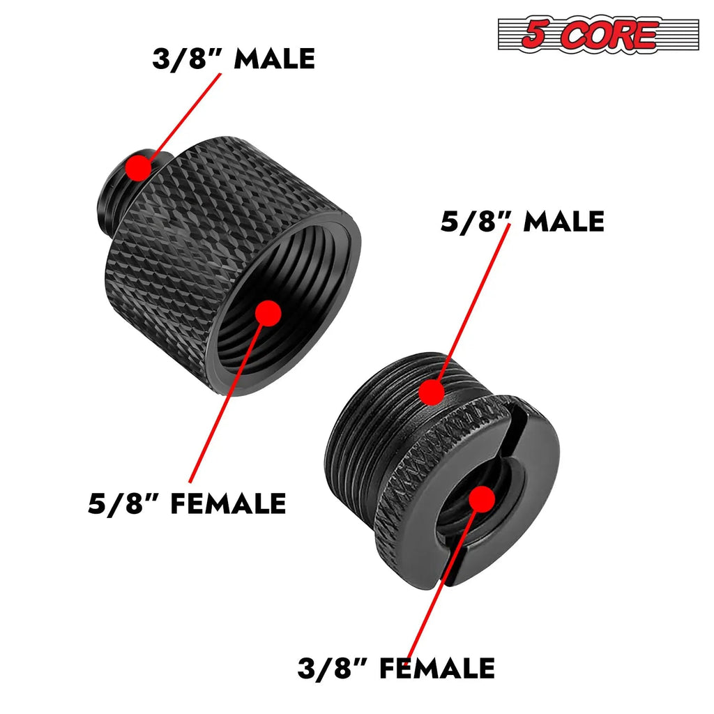 5 Core Mic Stand Adapter 12 Pieces 5/8 Female to 3/8 Male Screw Thread Conversion Connector - HONORABLE VETERANS SOLUTIONS