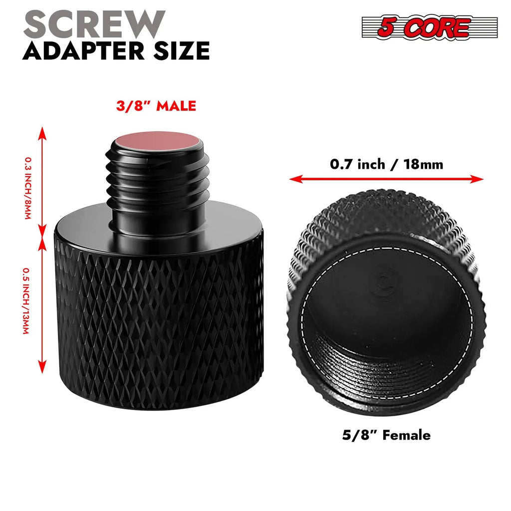 5 Core Mic Stand Adapter 12 Pieces 5/8 Female to 3/8 Male Screw Thread Conversion Connector - HONORABLE VETERANS SOLUTIONS