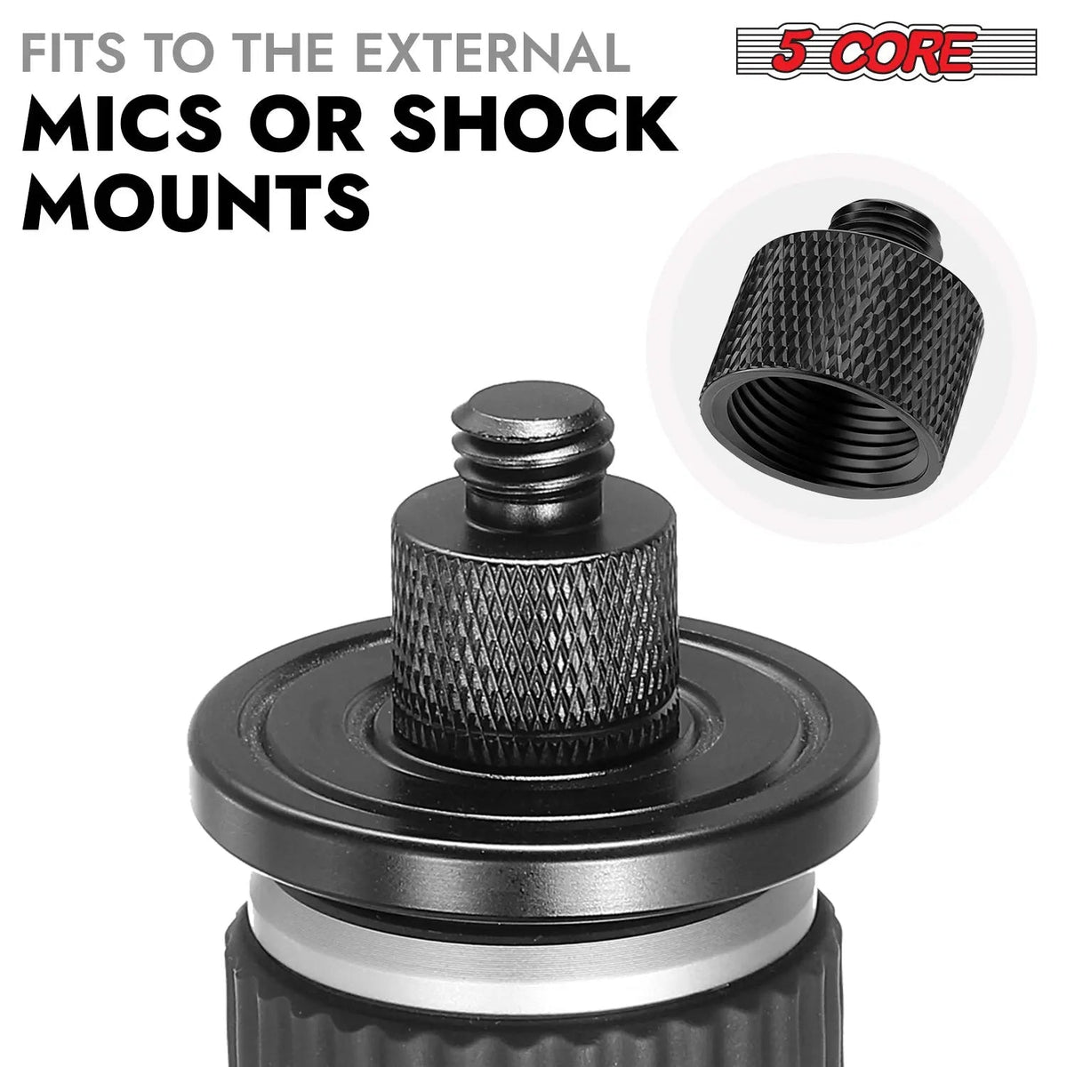 5 Core Mic Stand Adapter 12 Pieces 5/8 Female to 3/8 Male Screw Thread Conversion Connector - HONORABLE VETERANS SOLUTIONS