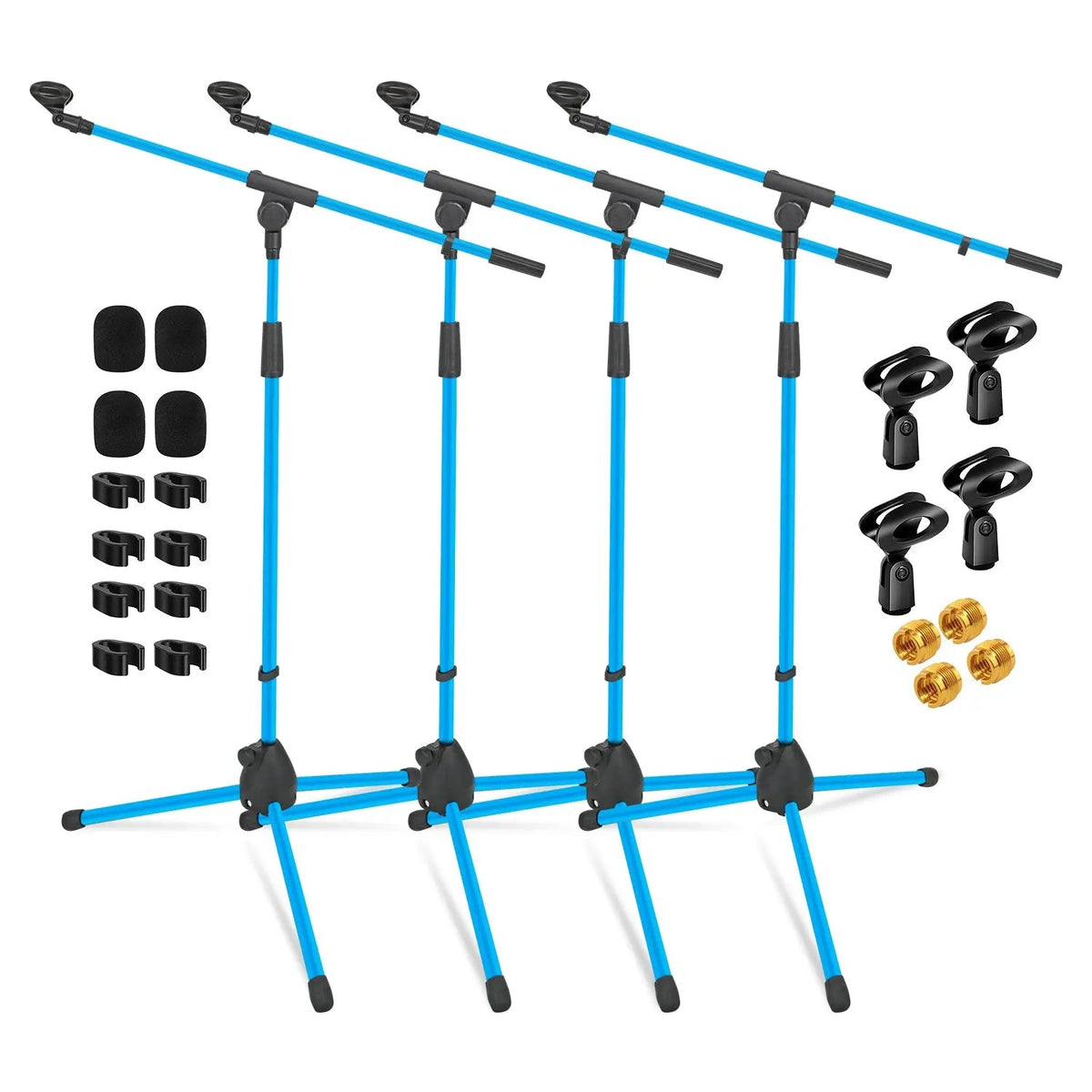 5 Core Mic Stand Floor 4Pc Adjustable 72" Tripod Microphone Stands w Telescoping Boom Arm - HONORABLE VETERANS SOLUTIONS