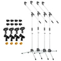 5 Core Mic Stand Floor 4Pc Adjustable 72" Tripod Microphone Stands w Telescoping Boom Arm - HONORABLE VETERANS SOLUTIONS