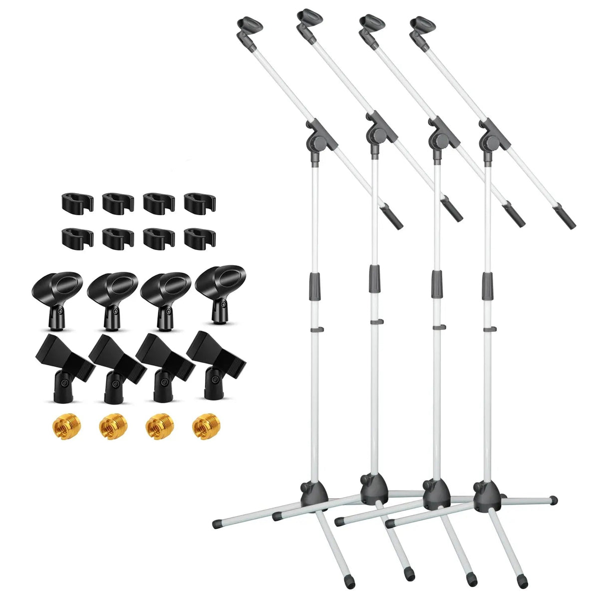 5 Core Mic Stand Floor 4Pc Adjustable 72" Tripod Microphone Stands w Telescoping Boom Arm - HONORABLE VETERANS SOLUTIONS