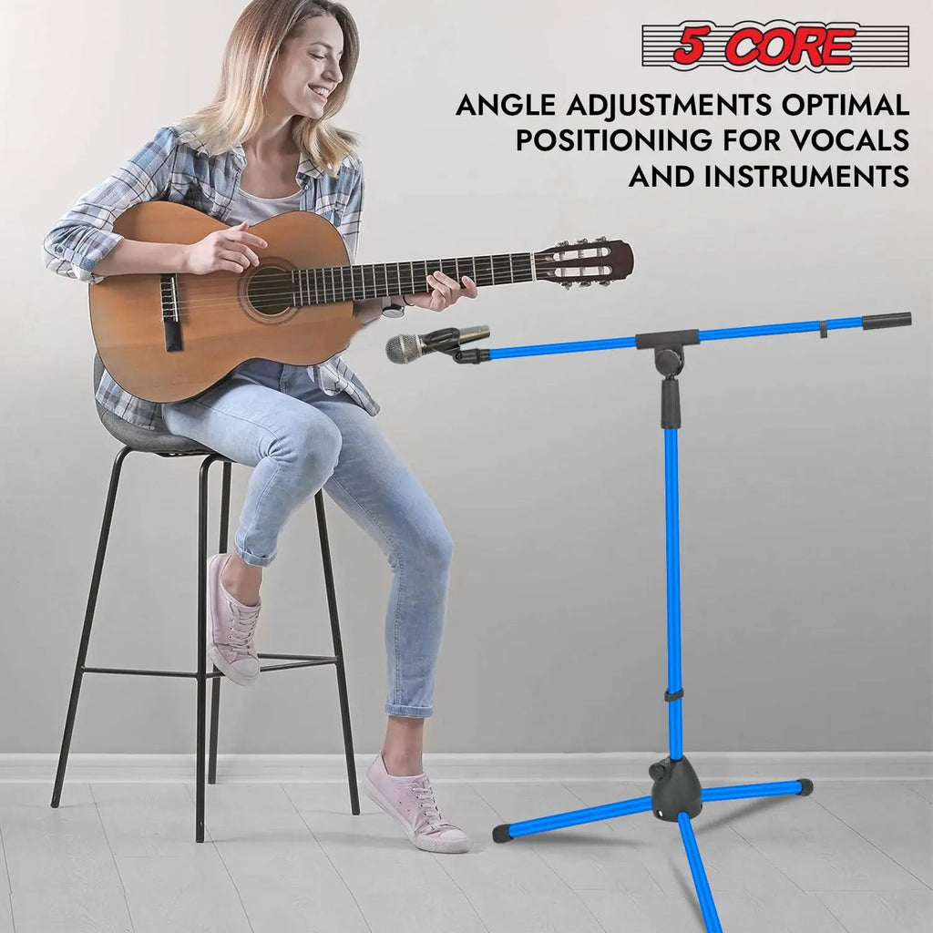 5 Core Mic Stand Floor 4Pc Adjustable 72" Tripod Microphone Stands w Telescoping Boom Arm - HONORABLE VETERANS SOLUTIONS