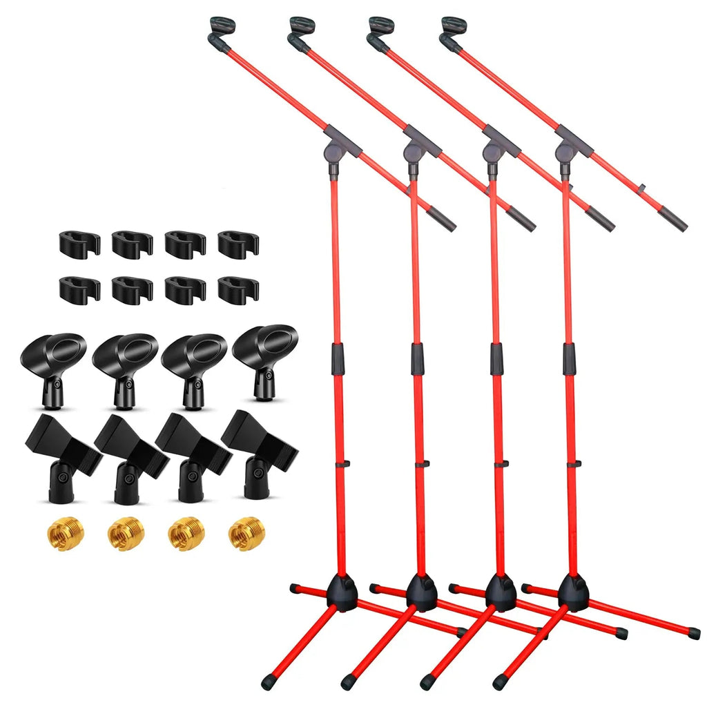 5 Core Mic Stand Floor 4Pc Adjustable 72" Tripod Microphone Stands w Telescoping Boom Arm - HONORABLE VETERANS SOLUTIONS