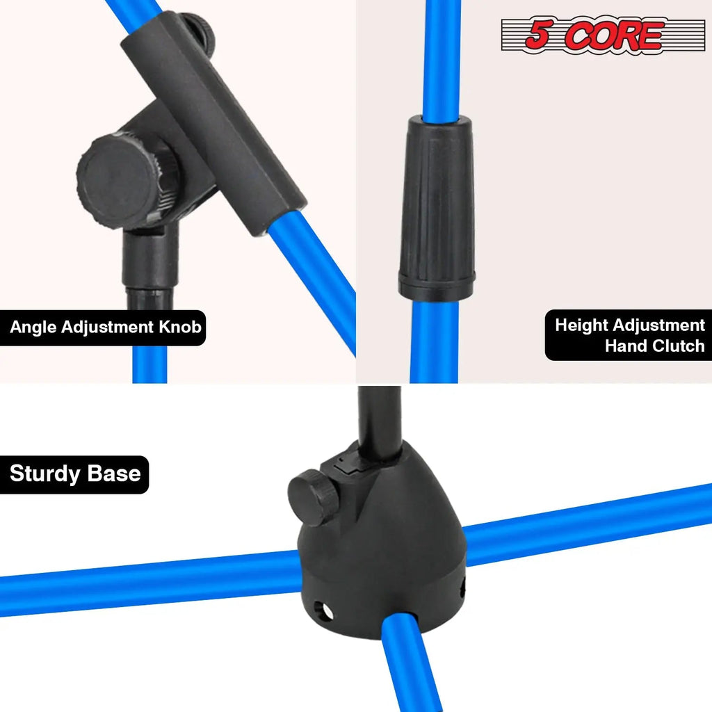 5 Core Mic Stand Floor 4Pc Adjustable 72" Tripod Microphone Stands w Telescoping Boom Arm - HONORABLE VETERANS SOLUTIONS