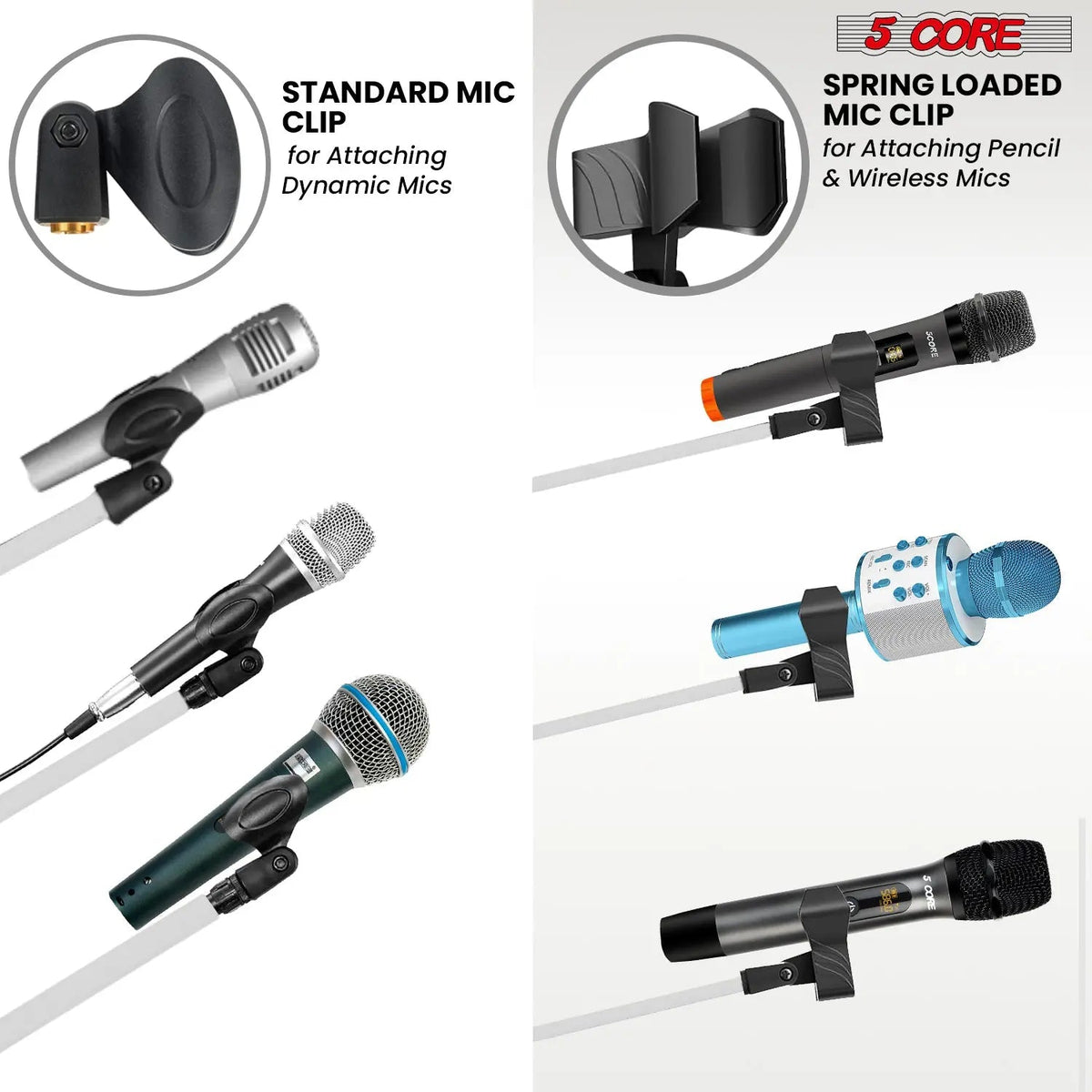 5 Core Mic Stand Floor 4Pc Adjustable 72" Tripod Microphone Stands w Telescoping Boom Arm - HONORABLE VETERANS SOLUTIONS