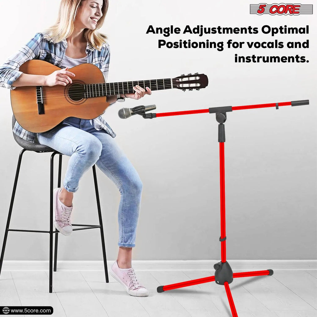 5 Core Mic Stand Floor 4Pc Adjustable 72" Tripod Microphone Stands w Telescoping Boom Arm - HONORABLE VETERANS SOLUTIONS