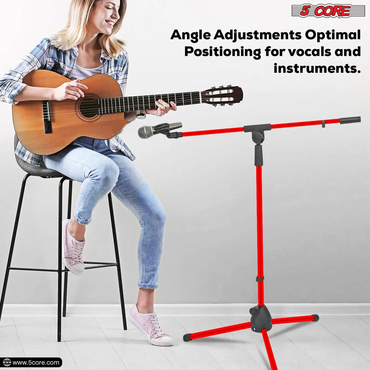 5 Core Mic Stand Floor 4Pc Adjustable 72" Tripod Microphone Stands w Telescoping Boom Arm - HONORABLE VETERANS SOLUTIONS