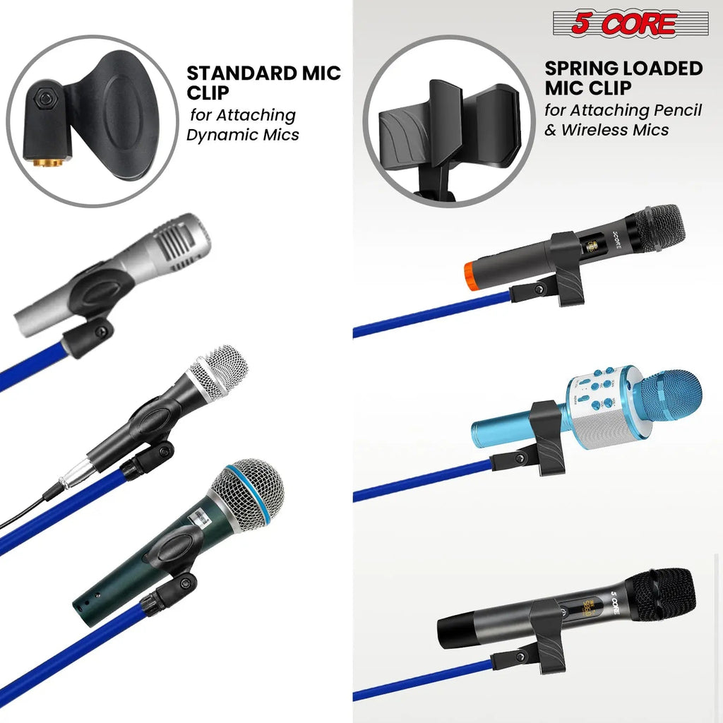 5 Core Mic Stand Floor 4Pc Adjustable 72" Tripod Microphone Stands w Telescoping Boom Arm - HONORABLE VETERANS SOLUTIONS