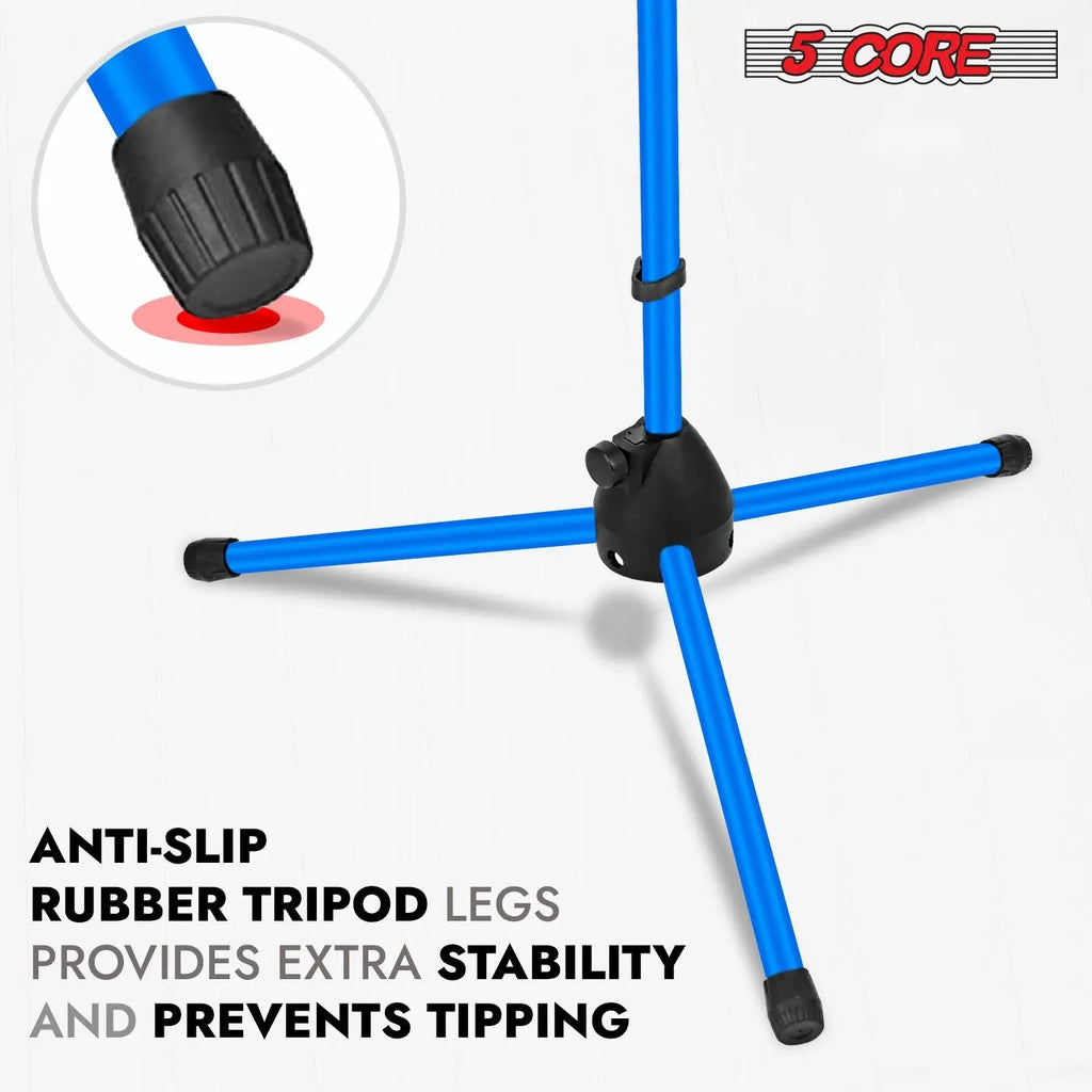 5 Core Mic Stand Floor 4Pc Adjustable 72" Tripod Microphone Stands w Telescoping Boom Arm - HONORABLE VETERANS SOLUTIONS