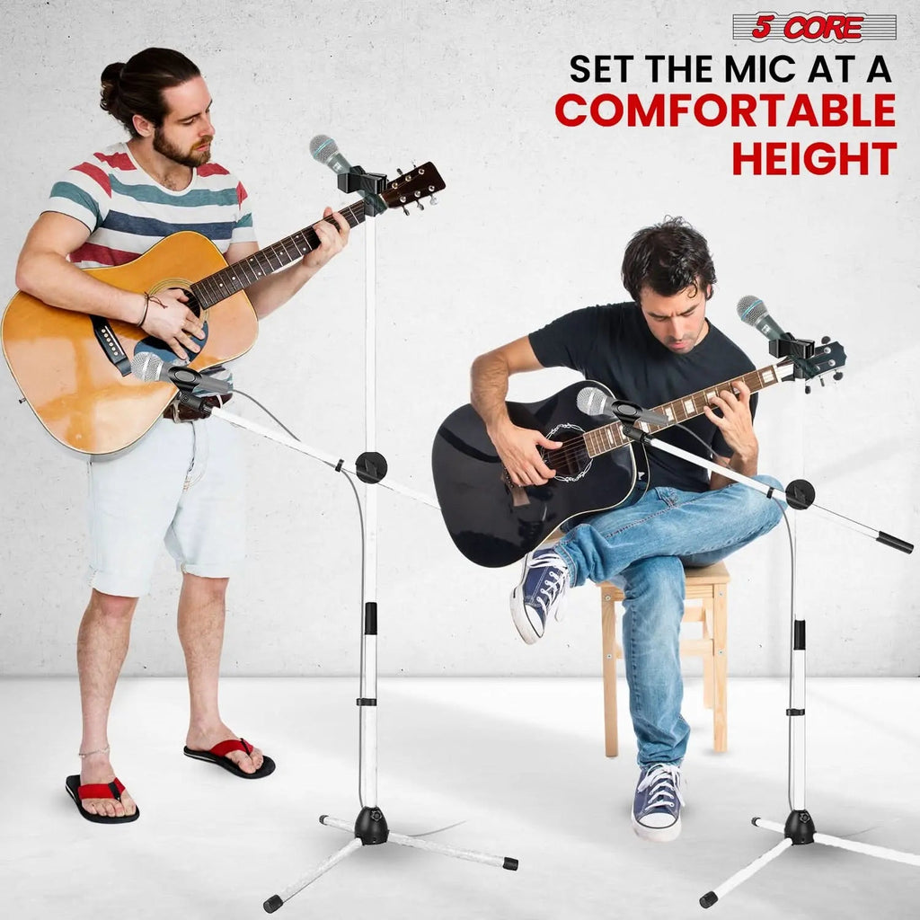 5 Core Mic Stand Floor Height 4Pcs Adjustable Tripod Microphone Stands w Extending Telescoping Boom Arm - HONORABLE VETERANS SOLUTIONS