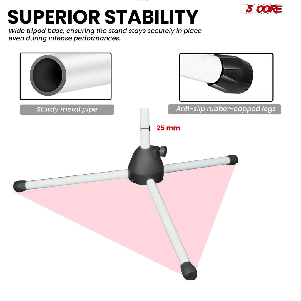 5 Core Mic Stand Set 2 Pack Adjustable Tripod Floor Microphone Stands with Extendable Boom Arm - HONORABLE VETERANS SOLUTIONS