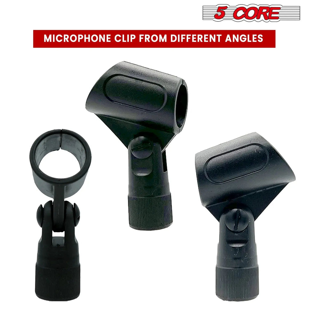 5 Core Microphone Clip Holder 2 Pieces with Screw Adapters 5/8 to 3/8 Inch - HONORABLE VETERANS SOLUTIONS