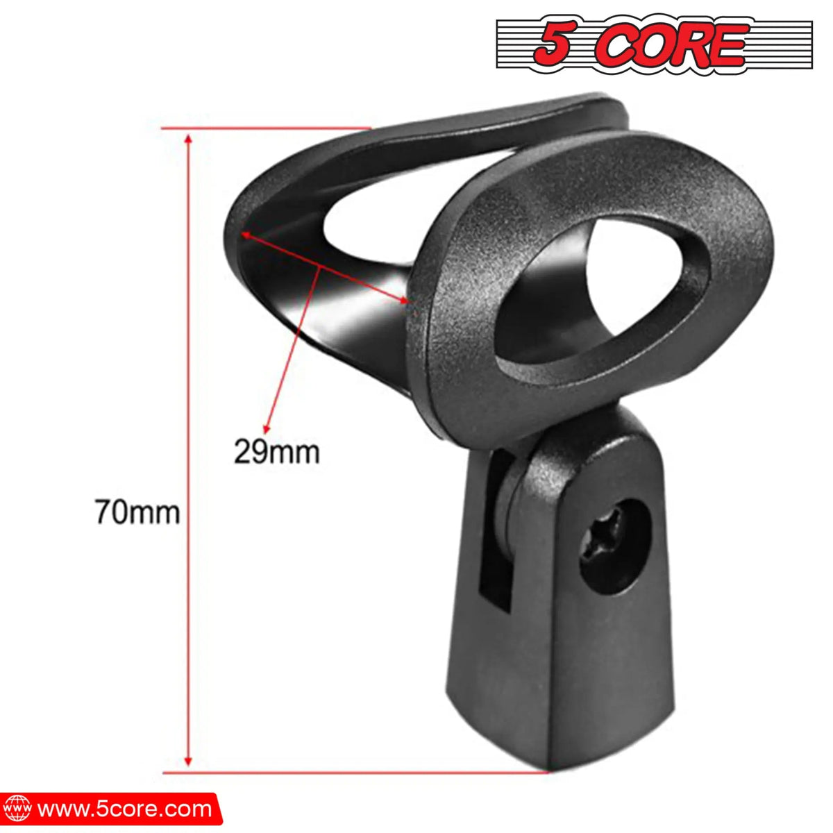 5 Core Microphone Clip Holder 2 Pieces with Screw Adapters 5/8 to 3/8 Inch - HONORABLE VETERANS SOLUTIONS