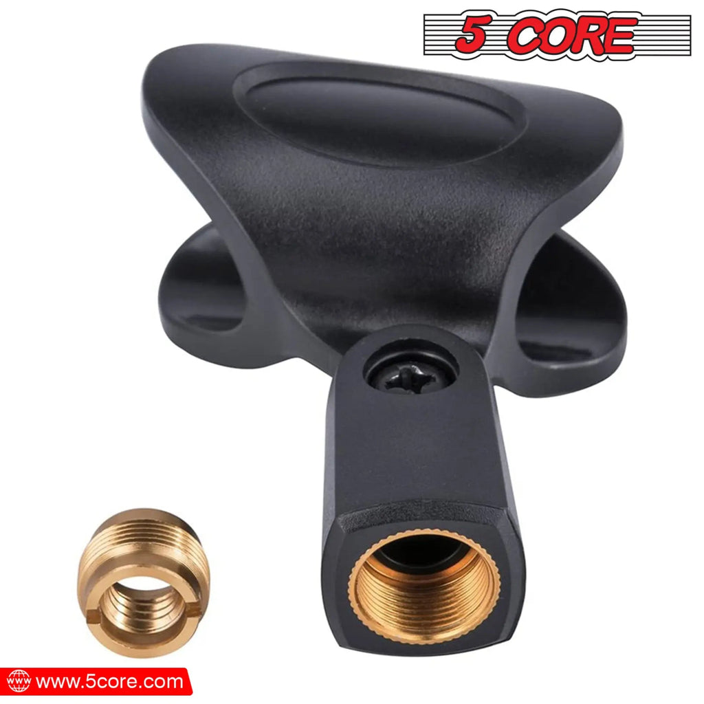5 Core Microphone Clip Holder 2 Pieces with Screw Adapters 5/8 to 3/8 Inch - HONORABLE VETERANS SOLUTIONS