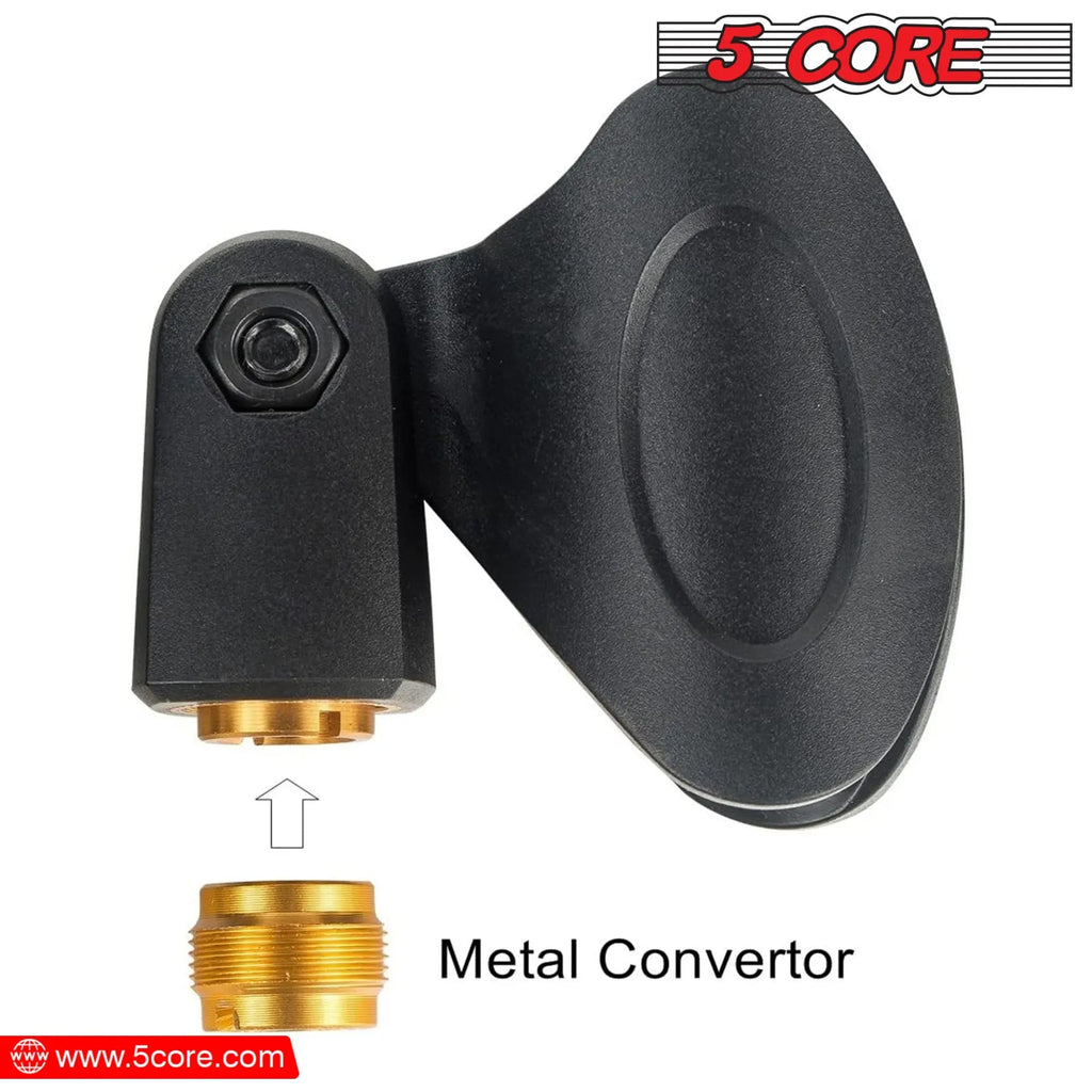 5 Core Microphone Clip Holder 2 Pieces with Screw Adapters 5/8 to 3/8 Inch - HONORABLE VETERANS SOLUTIONS