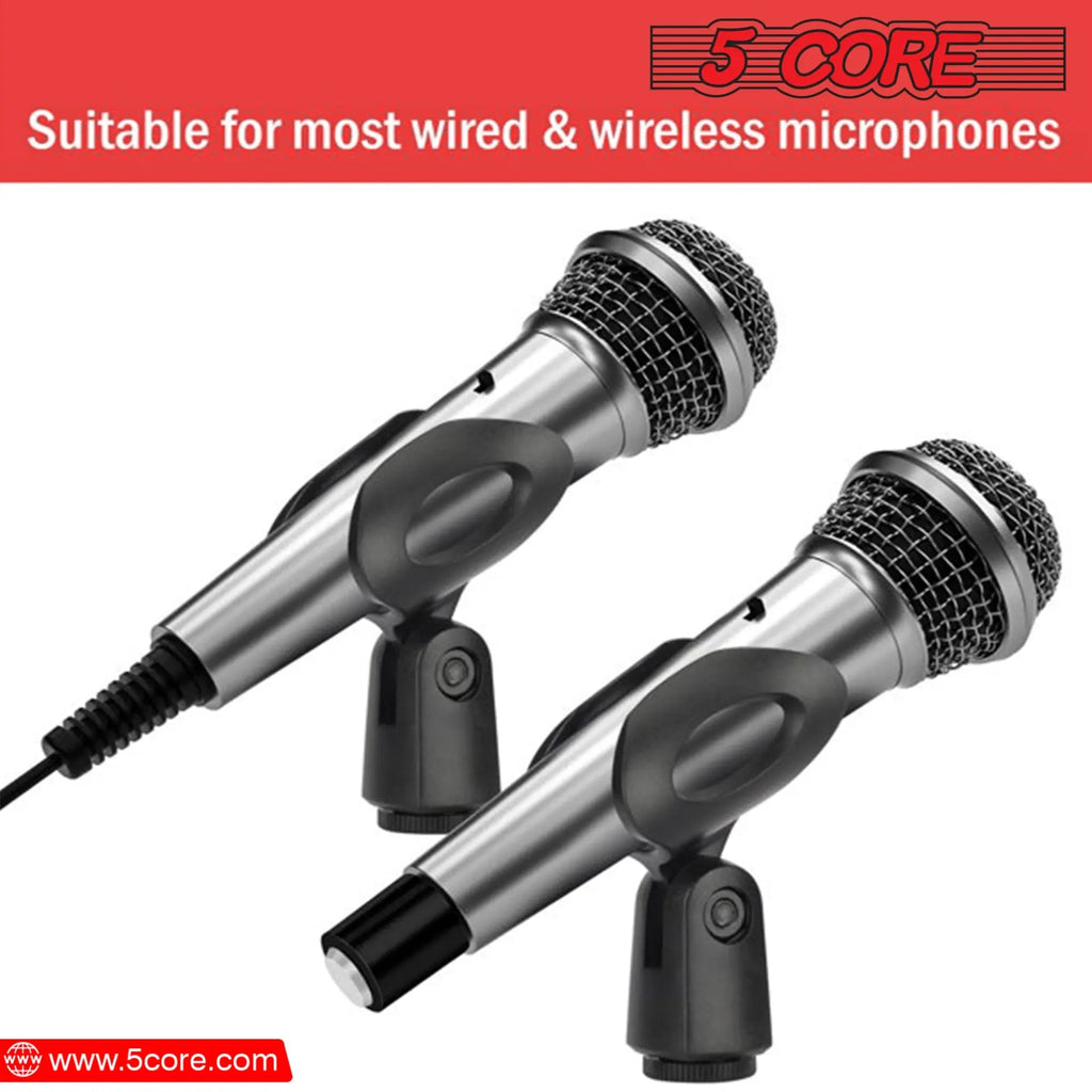 5 Core Microphone Clip Holder 2 Pieces with Screw Adapters 5/8 to 3/8 Inch - HONORABLE VETERANS SOLUTIONS