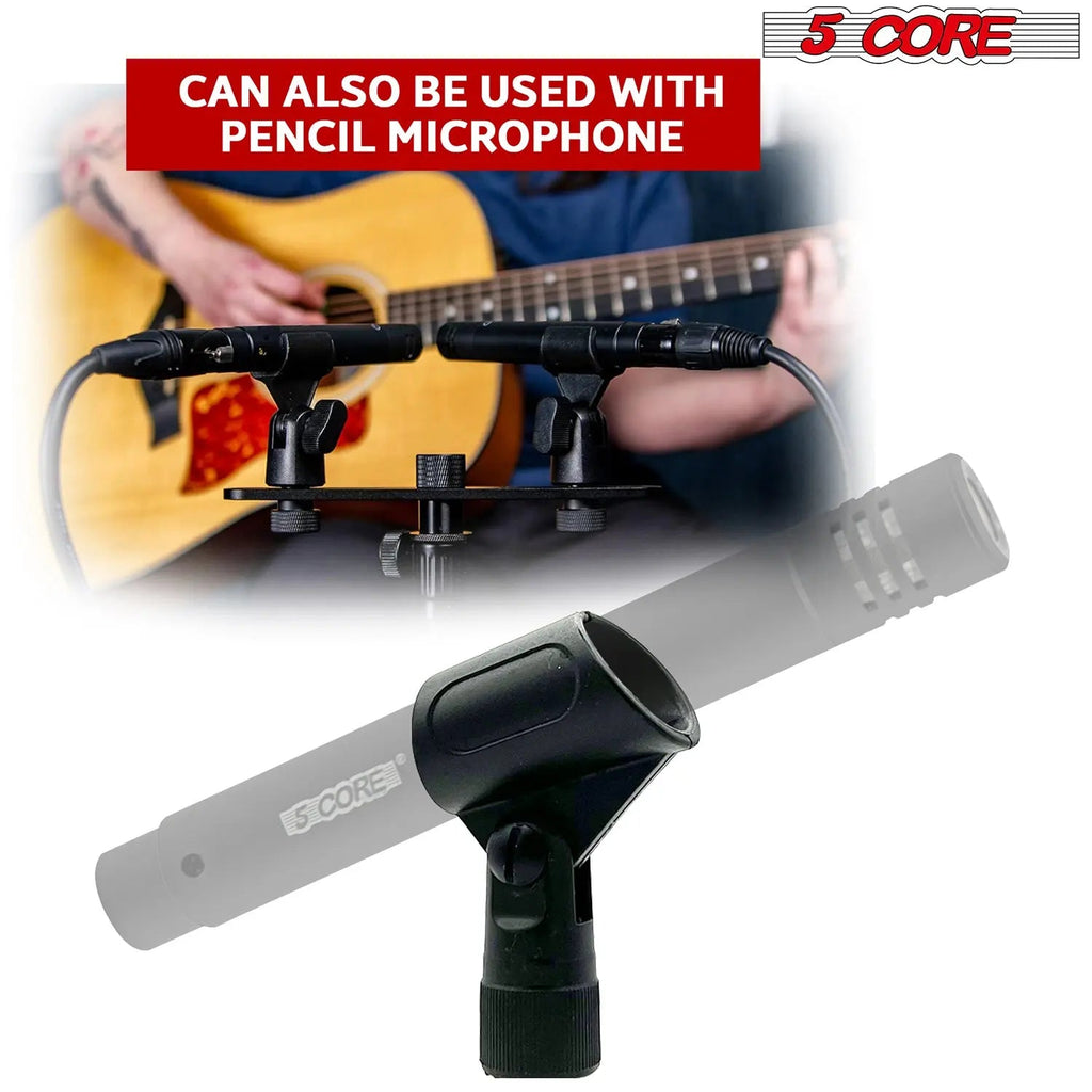 5 Core Microphone Clip Holder 2 Pieces with Screw Adapters 5/8 to 3/8 Inch - HONORABLE VETERANS SOLUTIONS