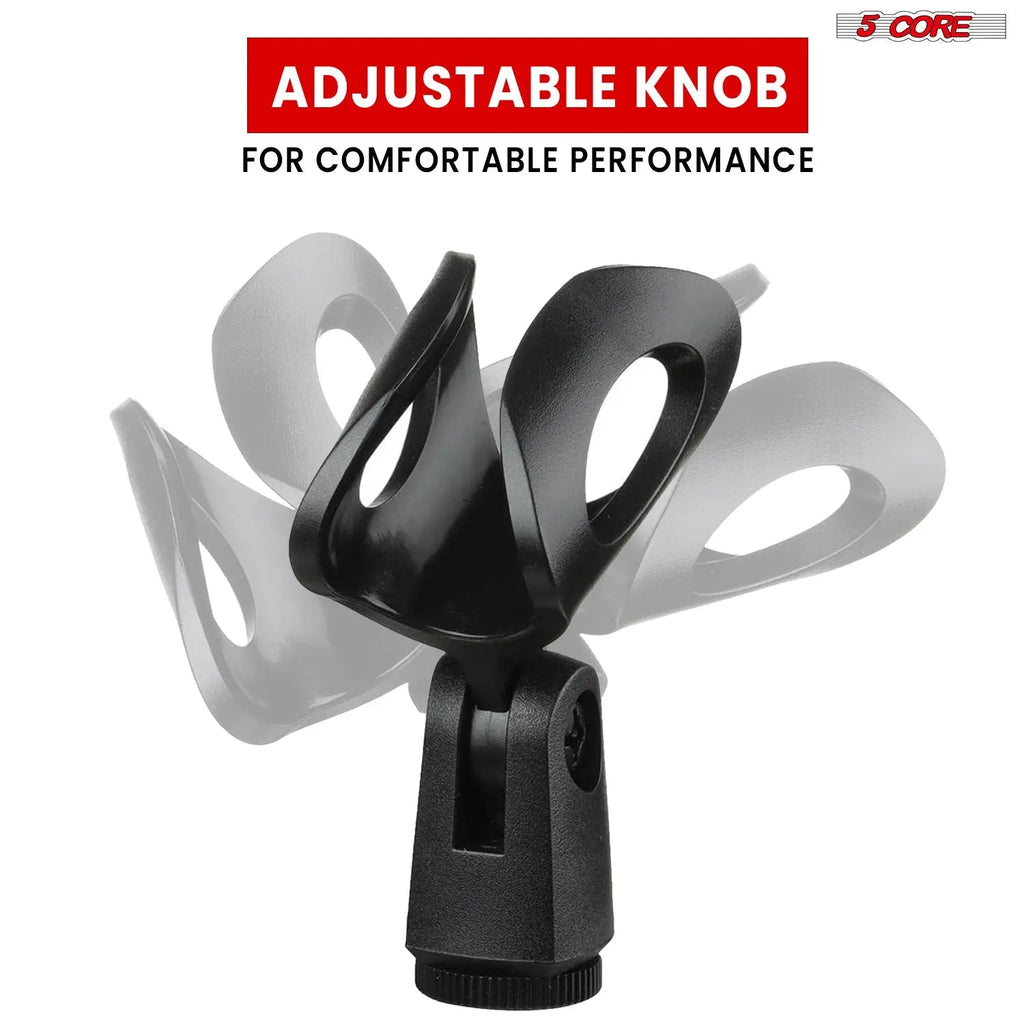 5 Core Microphone Clip Holder 4 Pieces with Screw Adapters 5/8 to 3/8 Inch - HONORABLE VETERANS SOLUTIONS