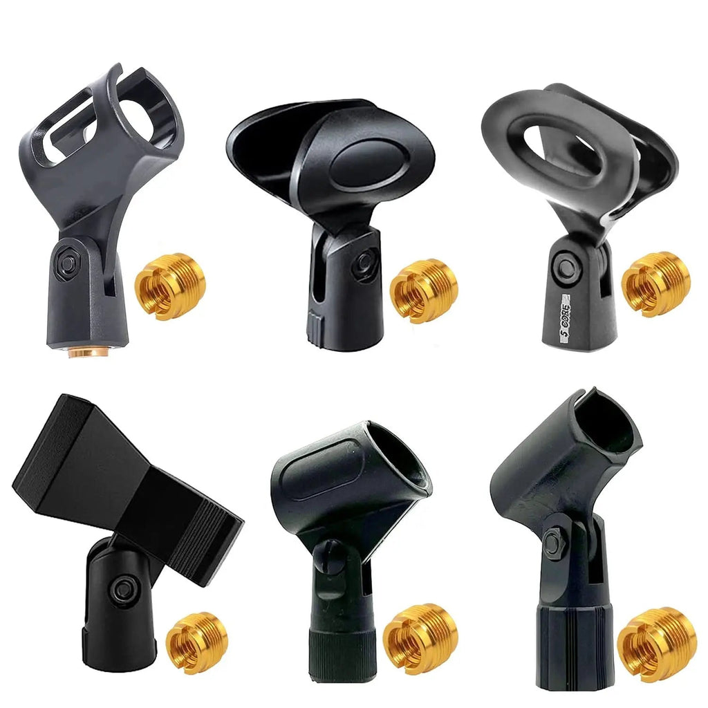 5 Core Microphone Clip Holder 6 Pieces with Screw Adapters 5/8 to 3/8 Inch - HONORABLE VETERANS SOLUTIONS