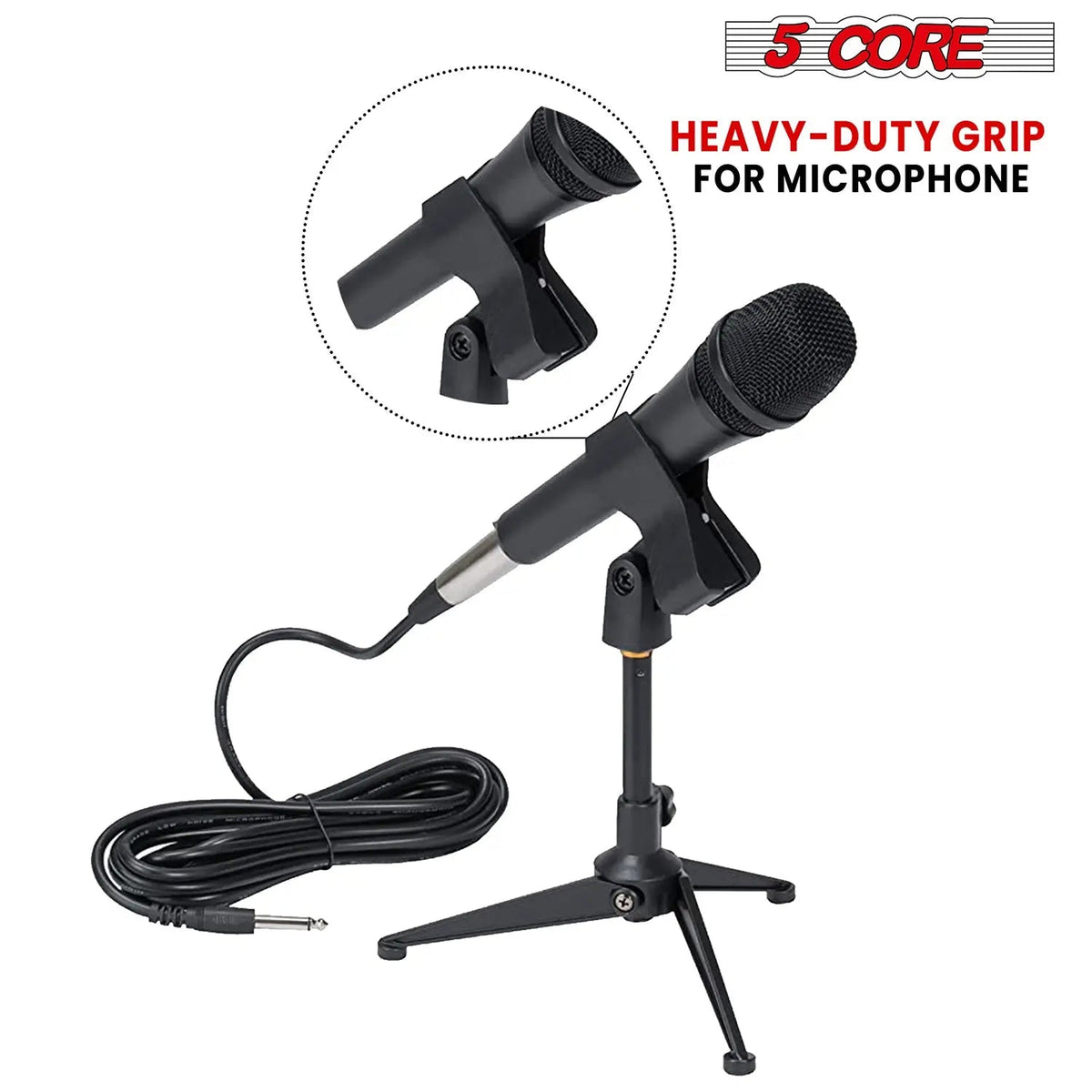 5 Core Microphone Clip Holder 6 Pieces with Screw Adapters 5/8 to 3/8 Inch - HONORABLE VETERANS SOLUTIONS