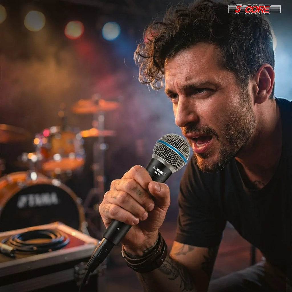 5 Core Microphone Professional Dynamic Mic Karaoke Singing XLR Wired Micrófono - HONORABLE VETERANS SOLUTIONS