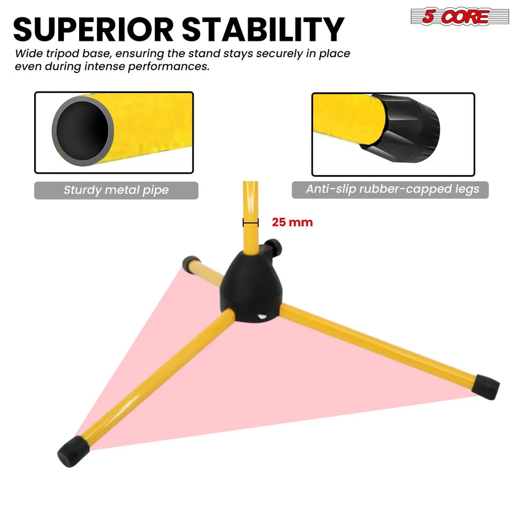 5 Core Microphone Stand Floor 2 Mic Clips Universal Height Adjustable Tripod Mic Stands w Boom Arm - HONORABLE VETERANS SOLUTIONS